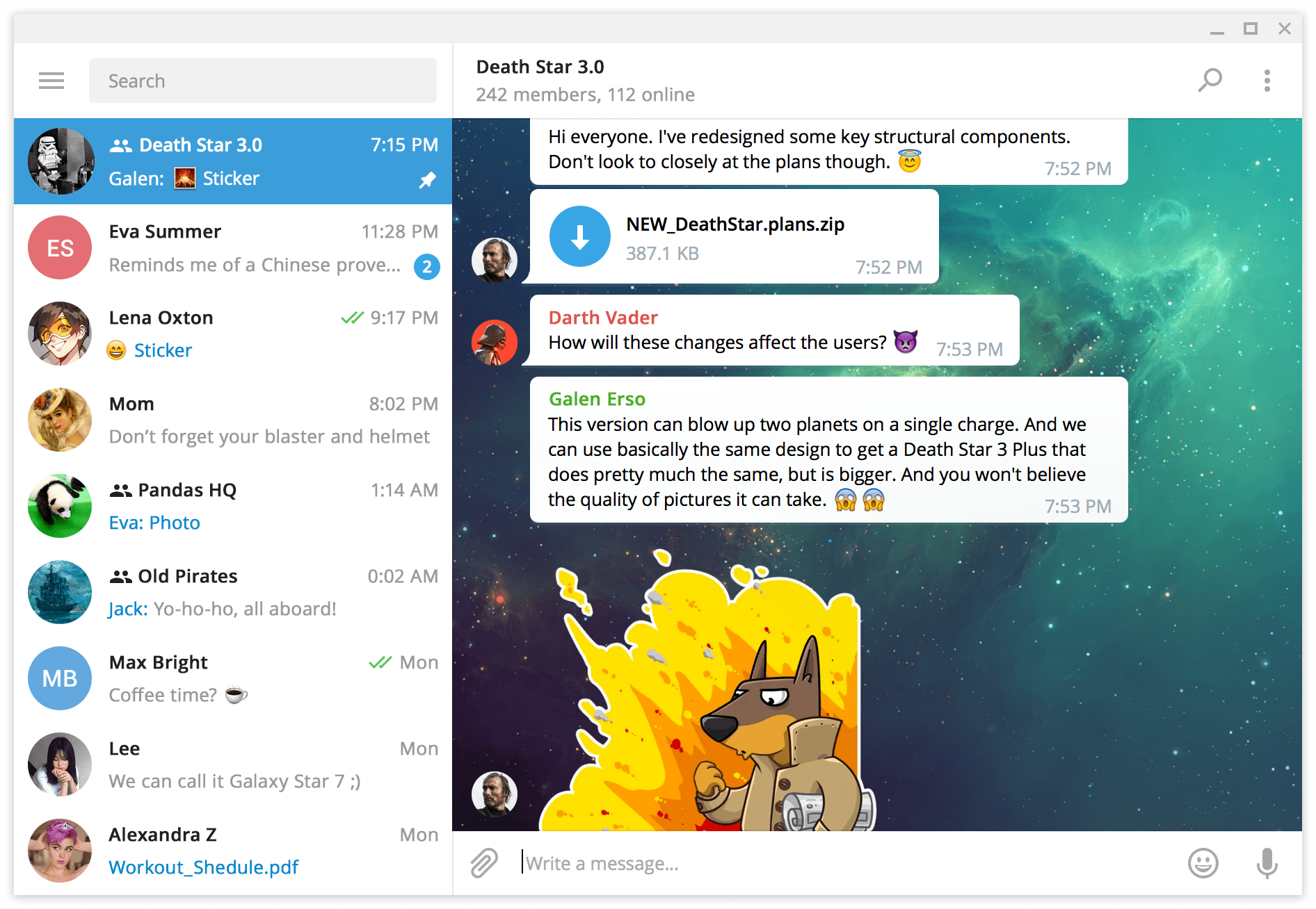 Interfaz de Telegram para PC