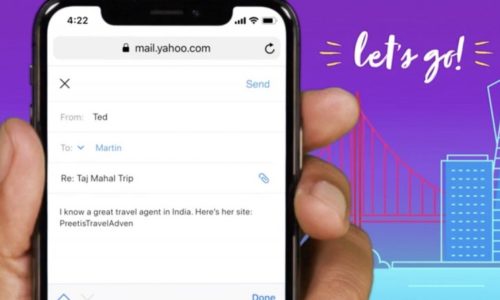 Interfaz de redacción de correo en Yahoo Mail para móviles