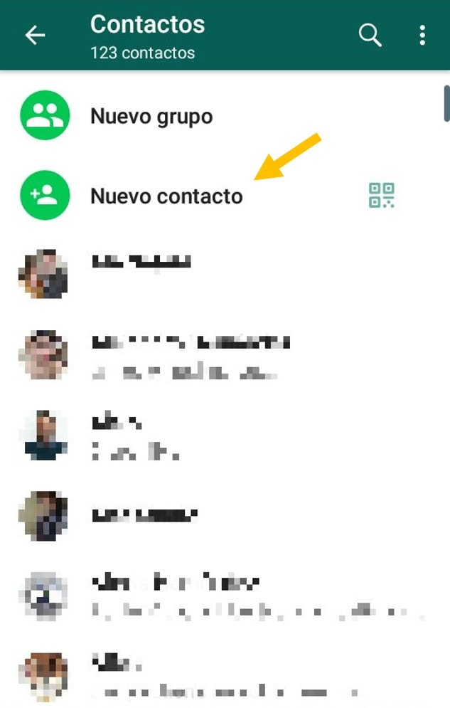 Cómo añadir un contacto en WhatsApp 2
