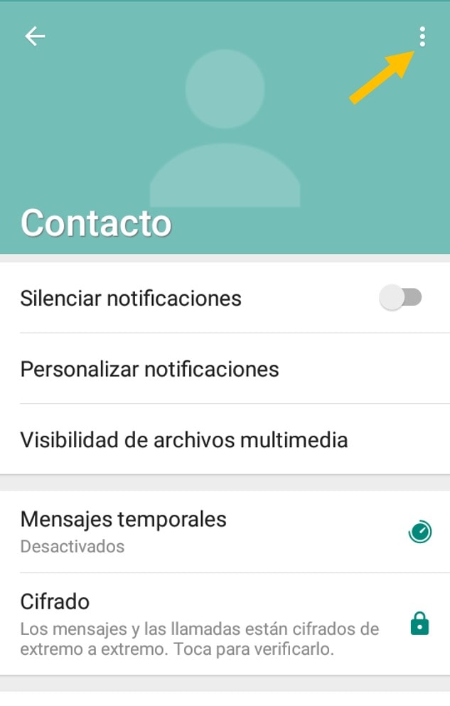 Cómo eliminar un contacto en WhatsApp en android 4
