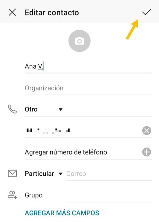 Cómo editar un contacto en WhatsApp desde un grupo en Android 5