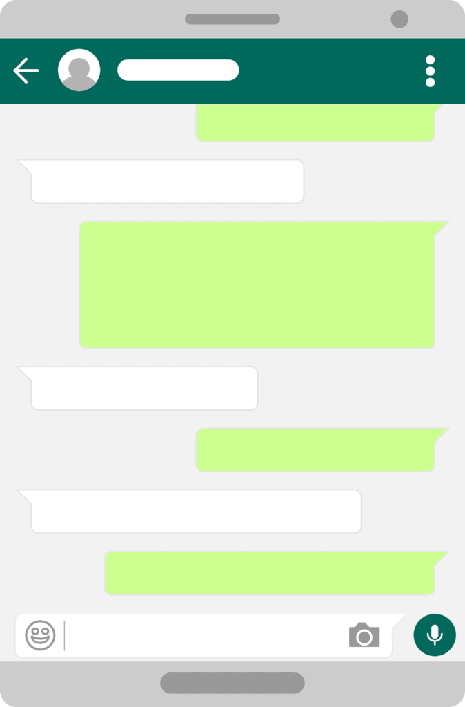 Interfaz del chat de WhatsApp en un dispositivo móvil