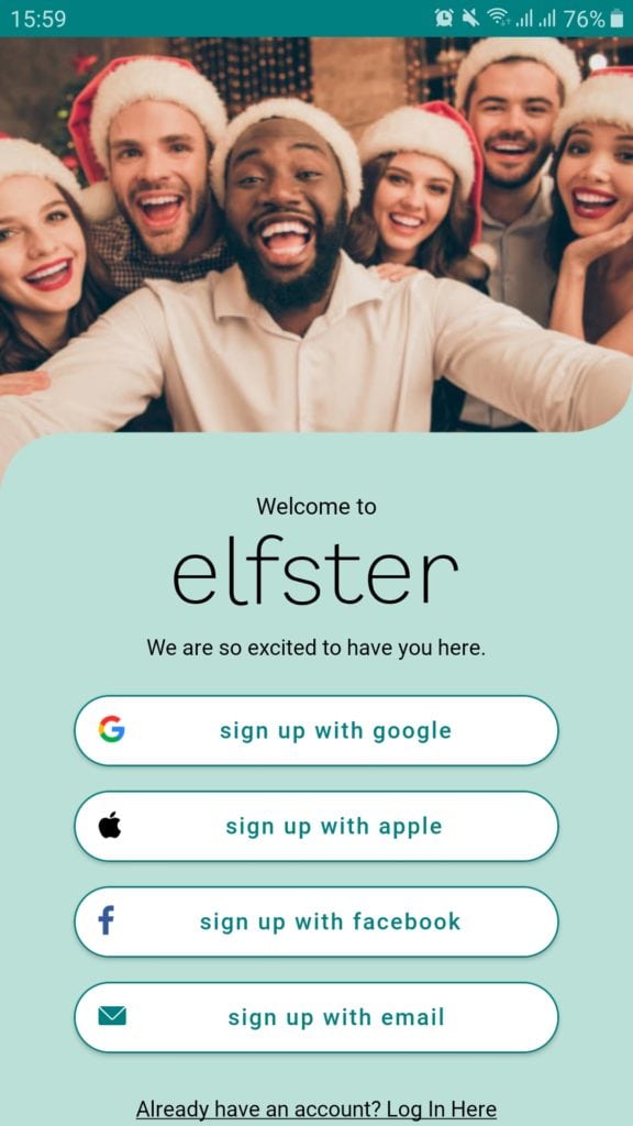 Inicio de sesión en Elfster para Android