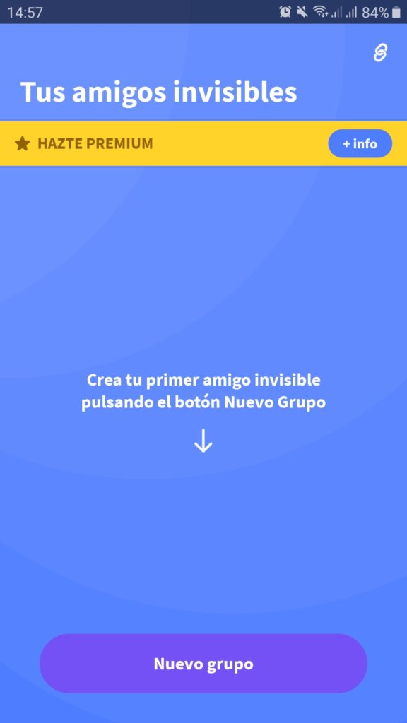 Interfaz de inicio de Amigo Secreto 22 en Android