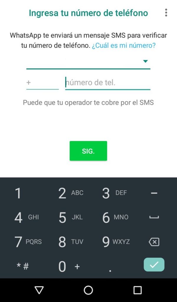Registro de WhatsApp en Parallel Space