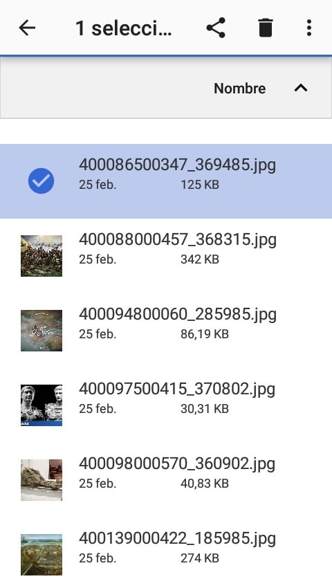 Menú de almacenamiento interno del Smarphone  Donde estan las imágenes compartidas en Telegram