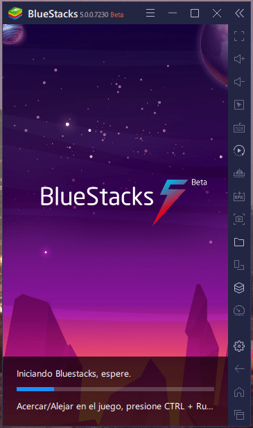 Inicio de BlueStacks en Windows