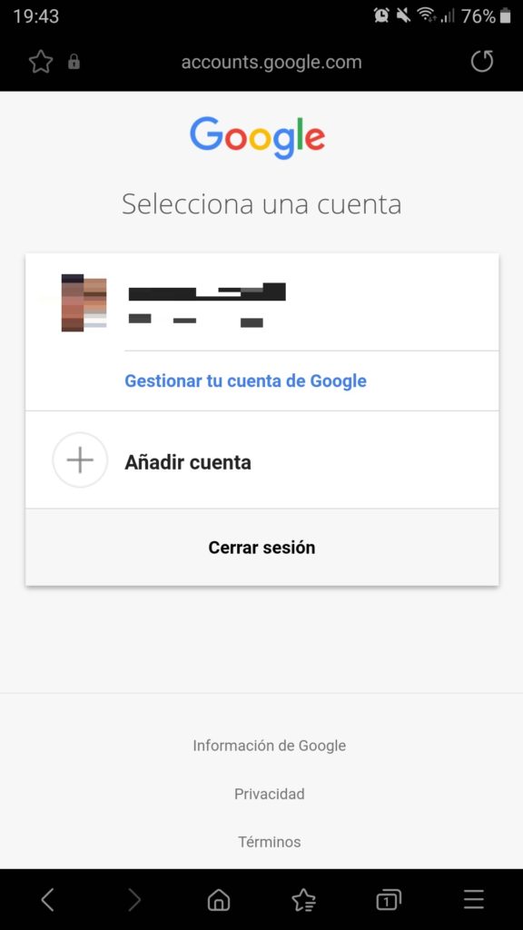 Cerrar sesión en Gmail para Android