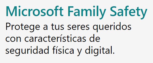 Aplicación Microsoft Family Safety
