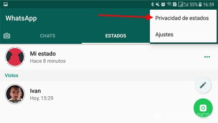 Privacidad de estados de Whatsapp