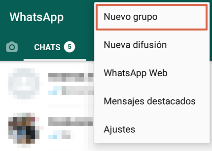 Whatsapp crear grupo