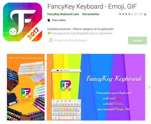 FancyKey Aplicación para cambiar el diseño de la letra en Instagram